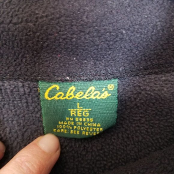 Cabela's Mens L Gray Full Zip Sweater Jacket Fleece Lined High Neck Zip Pockets - Picture 6 of 8